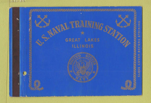 Matchbook Cover - US Naval Training Station Great Lakes IL 40 Strike