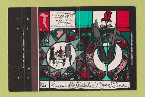 Matchbook Cover - Joe Tecce's Boston MA 40 Strike