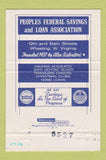 Matchbook Cover - Peoples Federal Savings & Loan Wheeling WV 40 Strike