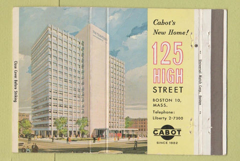 Matchbook Cover - Cabot's Boston MA 40 Strike
