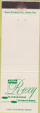 Matchbook Cover - Roxy Oshkosh WI local manumark
