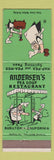 Matchbook Cover - Andersen's Pea Soup Buellton CA #1 ALL GREEN
