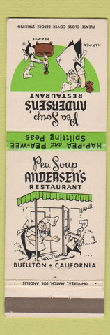 Matchbook Cover - Andersen's Pea Soup Buellton CA #2 WHITE WEAR
