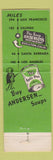 Matchbook Cover - Andersen's Pea Soup Buellton CA #2 WHITE WEAR