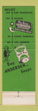Matchbook Cover - Andersen's Pea Soup Buellton CA #3 UNIVERSAL MATCH WHITE