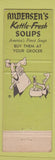 Matchbook Cover - Andersen's Pea Soup Buellton CA #4 OHIO MATCH HALF GREEN