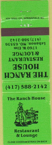 Matchbook Cover - Ranch House Restaurant Lebanon MO