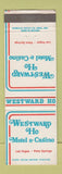 Matchbook Cover - Westward Ho Motel Casino Las Vegas NV Palm Springs #1