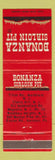 Matchbook Cover - Bonanza Sirloin Pit Cherry Hill NJ Northfield