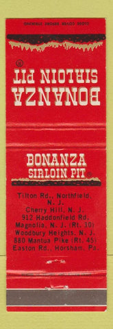 Matchbook Cover - Bonanza Sirloin Pit Cherry Hill NJ Northfield