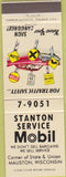 Matchbook Cover - Stanton Mobil oil gas Mauston WI
