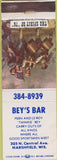 Matchbook Cover - Bey's Bar Marshfield WI