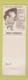 Matchbook Cover - Brown National Bank Kenosha WI #2 NIGHT DEPOSITS