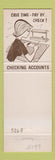 Matchbook Cover - Brown National Bank Kenosha WI #5 CHECKING ACCOUNTS