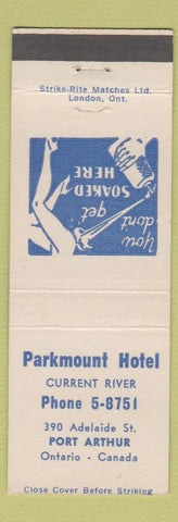 Matchbook Cover - Parkmount Hotel Port Arthur ON girlie