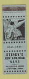 Matchbook Cover - Stiney's Cars Lewistown PA girlie WORN