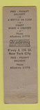 Matchbook Cover - Academy Liquor New York City Full Length