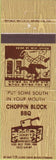 Matchbook Cover - Choppin Block BBQ Fort Myers Beach FL