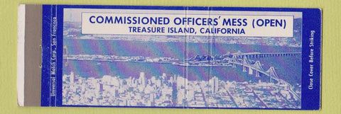 Matchbook Cover - Officers' Mess Treasure Island CA Oakland San Francisco