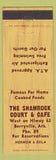 Matchbook Cover - Shamrock Court Cafe Berryville AR low phone #
