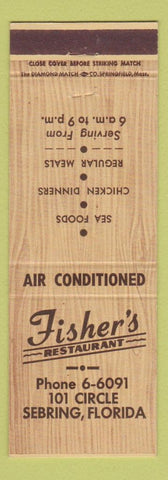 Matchbook Cover - Fisher's Restaurant Sebring FL