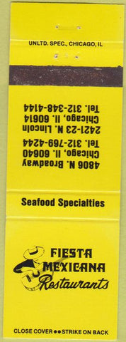 Matchbook Cover - Fiesta Mexican Restaurants Chicgo IL