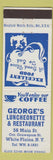 Matchbook Cover - George's Luncheonette Restaurant White Plains NY