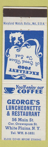Matchbook Cover - George's Luncheonette Restaurant White Plains NY