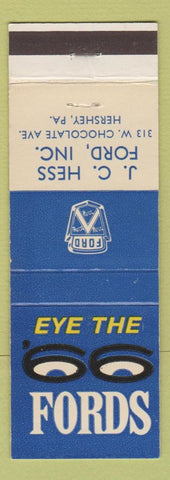 Matchbook Cover - 1966 Ford JC Hess Hershey PA