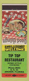 Matchbook Cover - Tip Top Restaurant Archer FL low phone #