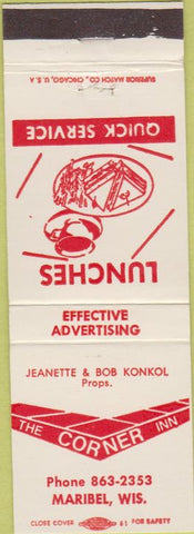 Matchbook Cover - The Corner Inn Maribel WI