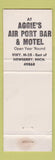 Matchbook Cover - Aggie's Air Port Bar Motel Newberry MI girlie