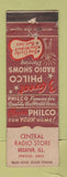 Matchbook Cover - Philco Radio Decatur IL Bing Crosby Burl Ives WORN