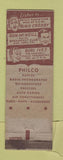 Matchbook Cover - Philco Radio Decatur IL Bing Crosby Burl Ives WORN
