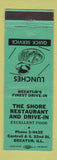 Matchbook Cover - Shore Restaurant Drive In Decatur IL