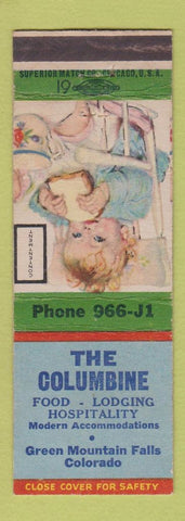 Matchbook Cover - The Columbine Green Mountain Springs Colorado WEAR