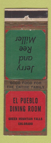 Matchbook Cover - El Pueblo Dining Room Green Mountain Falls Colorado WEAR