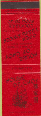 Matchbook Cover - House of Choy Chinese Food Madison TN