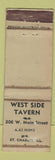 Matchbook Cover - West Side Tavern ST Charles IL WORN