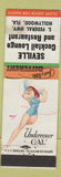 Matchbook Cover - Seville Lounge Restaurant Hollywood FL pinup STAINED