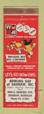 Matchbook Cover - Bowling Bar Saginaw MI WEAR