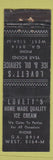 Matchbook Cover - Lovett's Ice Oil  MERCHANTS WORN