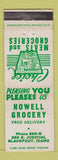 Matchbook Cover - Howell Grocery Blackfoot ID STAINED