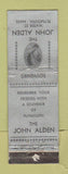Matchbook Cover - John Alden Plymouth MA Souvenirs girlie MERCHANTS WEAR