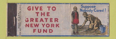 Matchbook Cover - Greater New York Fund Welfare New York City WEAR