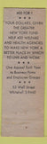 Matchbook Cover - Greater New York Fund Welfare New York City WEAR