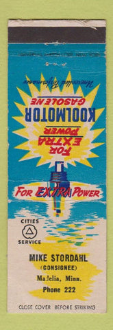 Matchbook Cover - Cities oil gas Koolmotor Mike Stordahl Madelia MN low phone #