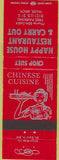 Matchbook Cover - Happy House Restaurant Chinese Niles MI girlie