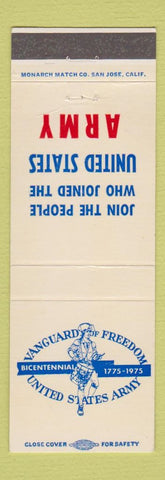 Matchbook Cover - US Army Recruiting 1975 Bicentennial  Everett WA