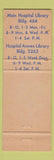 Matchbook Cover - Post Library System Army Fort Sill OK